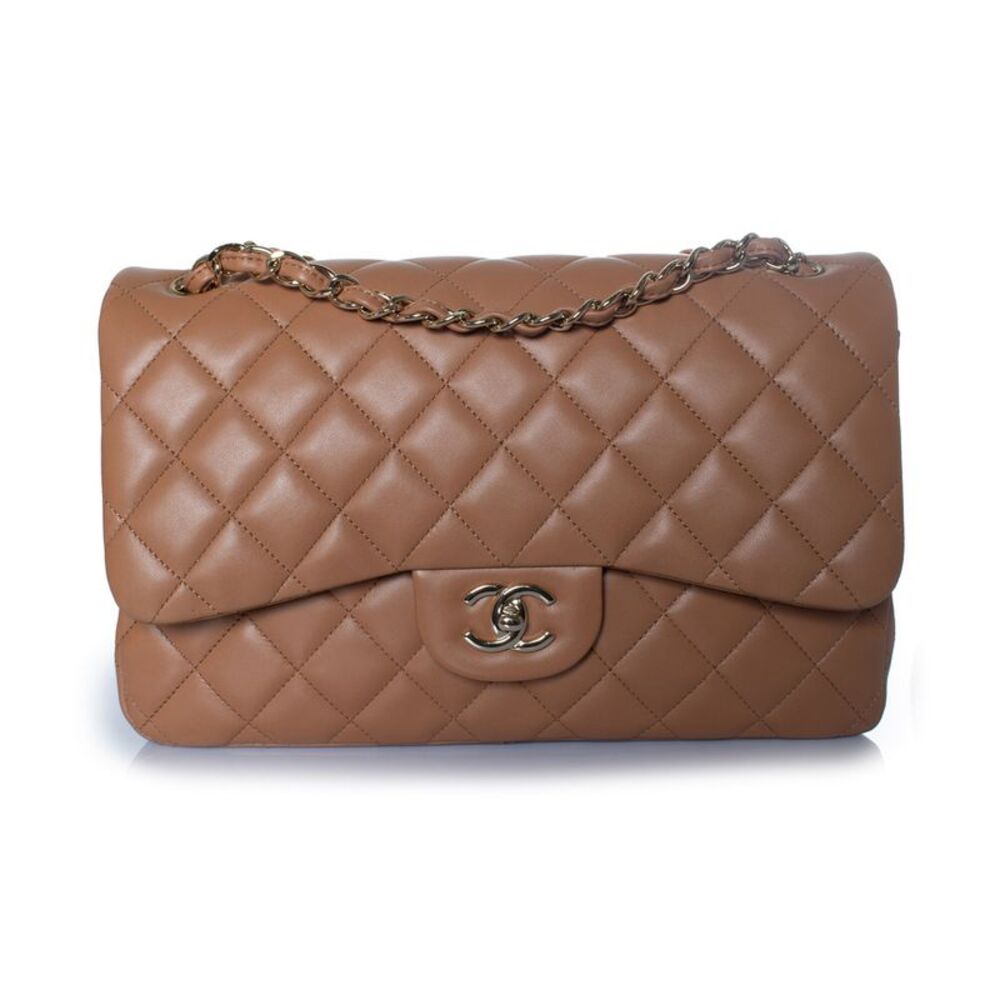 Chanel, Jumbo quilted leather bag in caramel